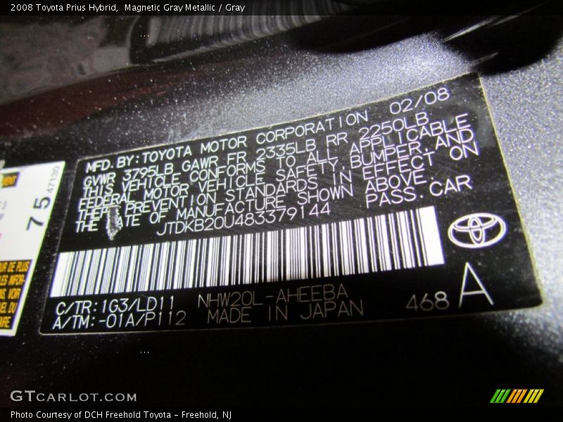 Magnetic Gray Metallic / Gray 2008 Toyota Prius Hybrid