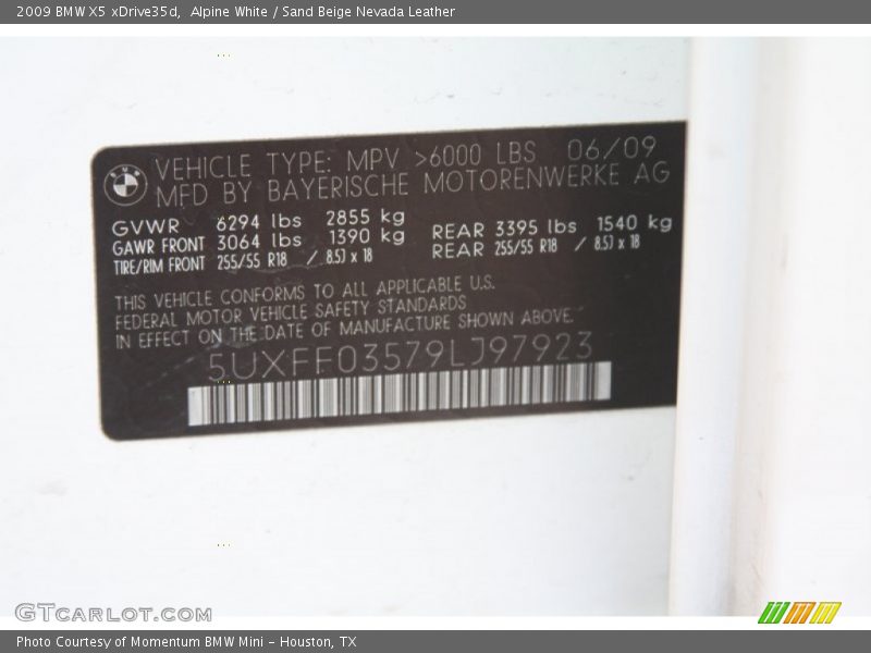 Alpine White / Sand Beige Nevada Leather 2009 BMW X5 xDrive35d