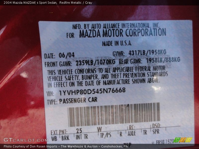 Redfire Metallic / Gray 2004 Mazda MAZDA6 s Sport Sedan
