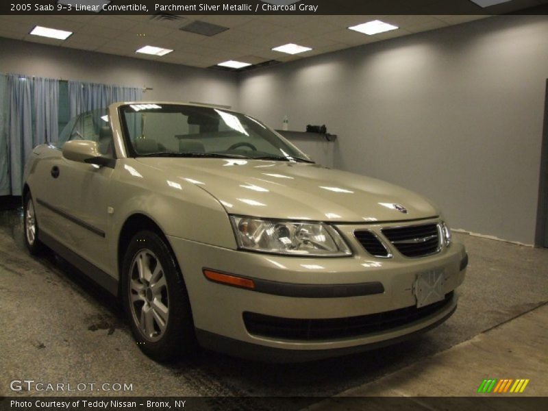 Parchment Silver Metallic / Charcoal Gray 2005 Saab 9-3 Linear Convertible