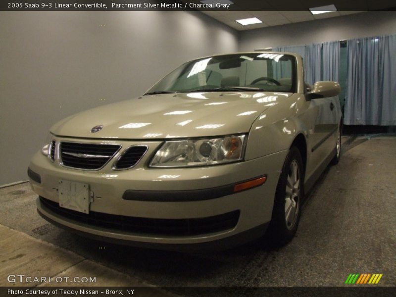 Parchment Silver Metallic / Charcoal Gray 2005 Saab 9-3 Linear Convertible