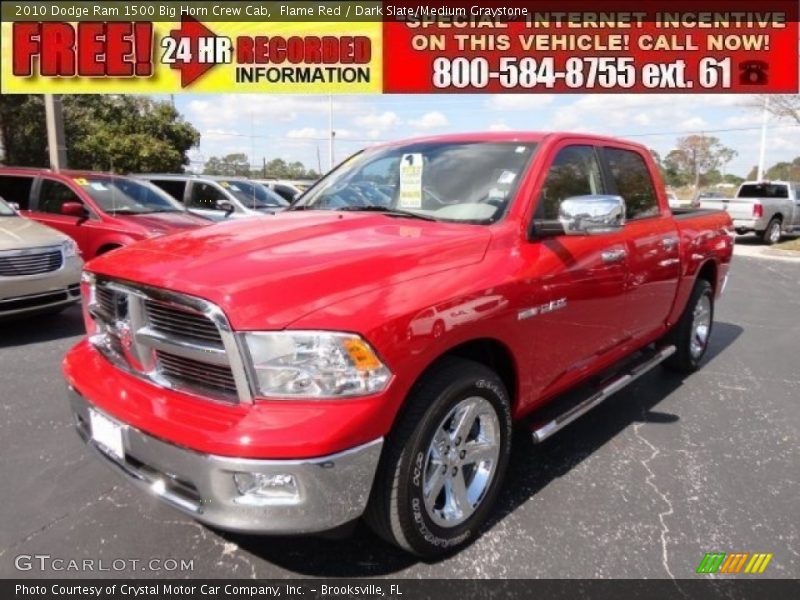 Flame Red / Dark Slate/Medium Graystone 2010 Dodge Ram 1500 Big Horn Crew Cab
