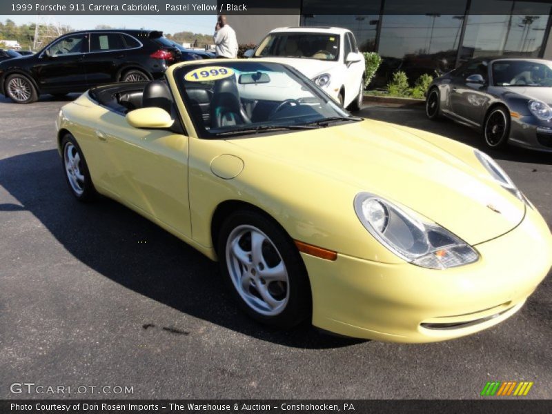 Pastel Yellow / Black 1999 Porsche 911 Carrera Cabriolet