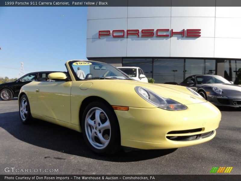 Pastel Yellow / Black 1999 Porsche 911 Carrera Cabriolet