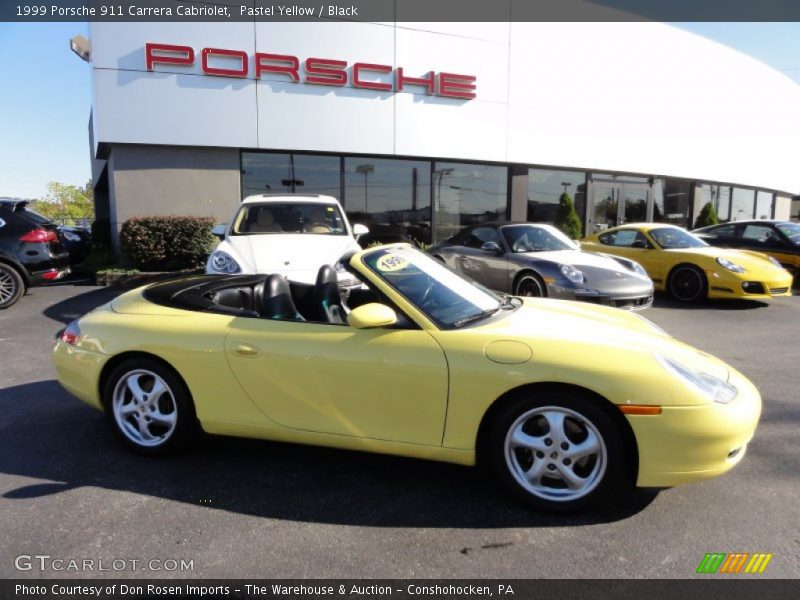 Pastel Yellow / Black 1999 Porsche 911 Carrera Cabriolet