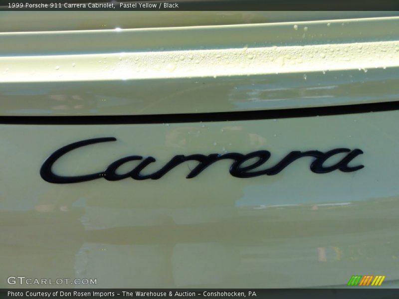 Pastel Yellow / Black 1999 Porsche 911 Carrera Cabriolet