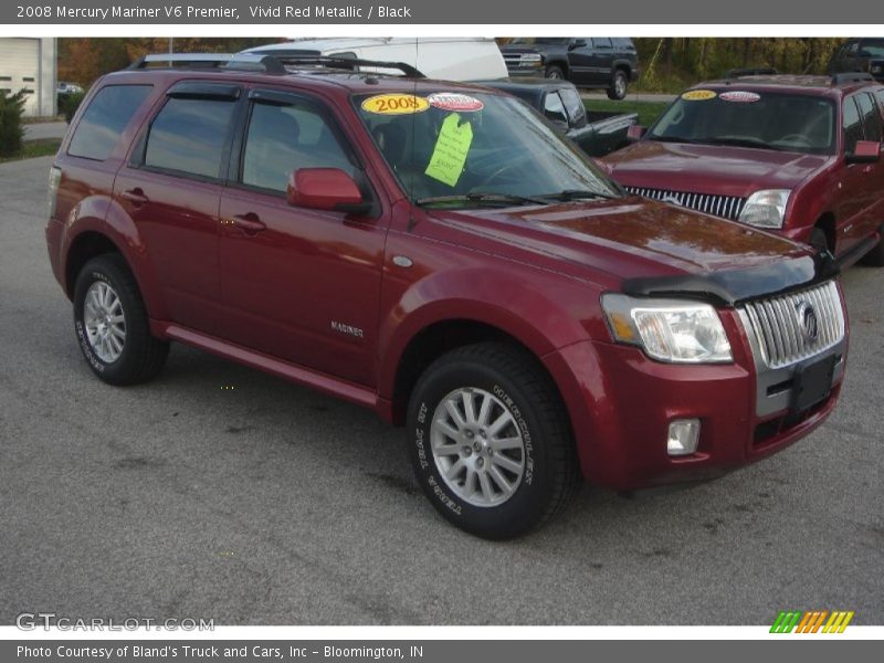 Vivid Red Metallic / Black 2008 Mercury Mariner V6 Premier