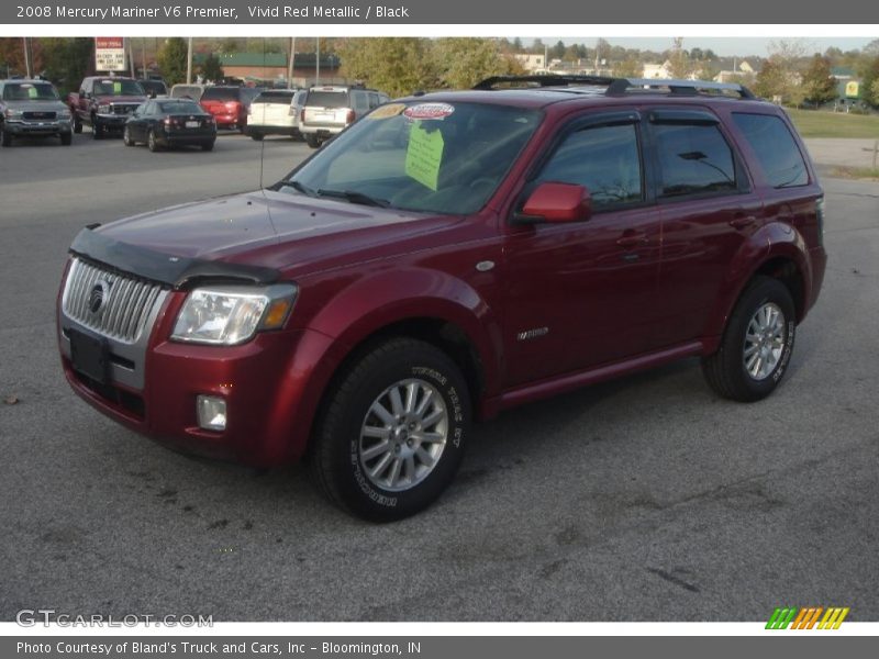 Vivid Red Metallic / Black 2008 Mercury Mariner V6 Premier