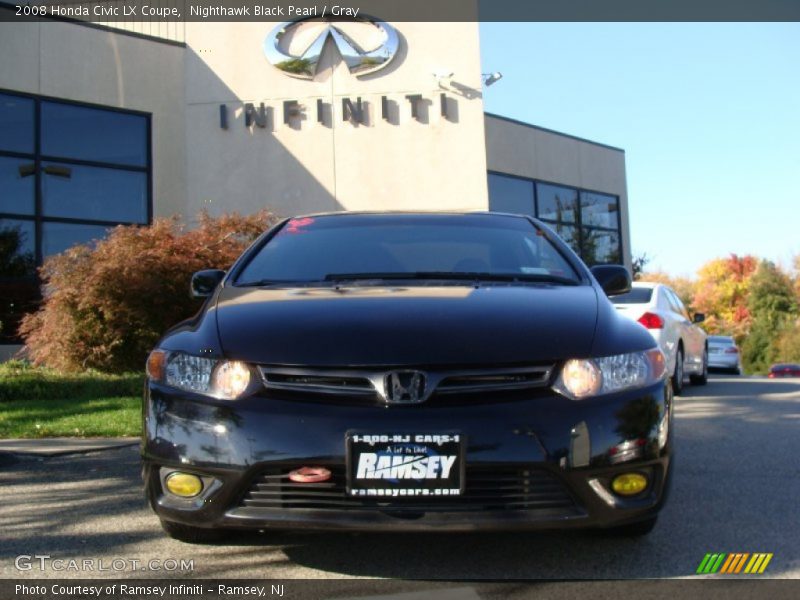 Nighthawk Black Pearl / Gray 2008 Honda Civic LX Coupe