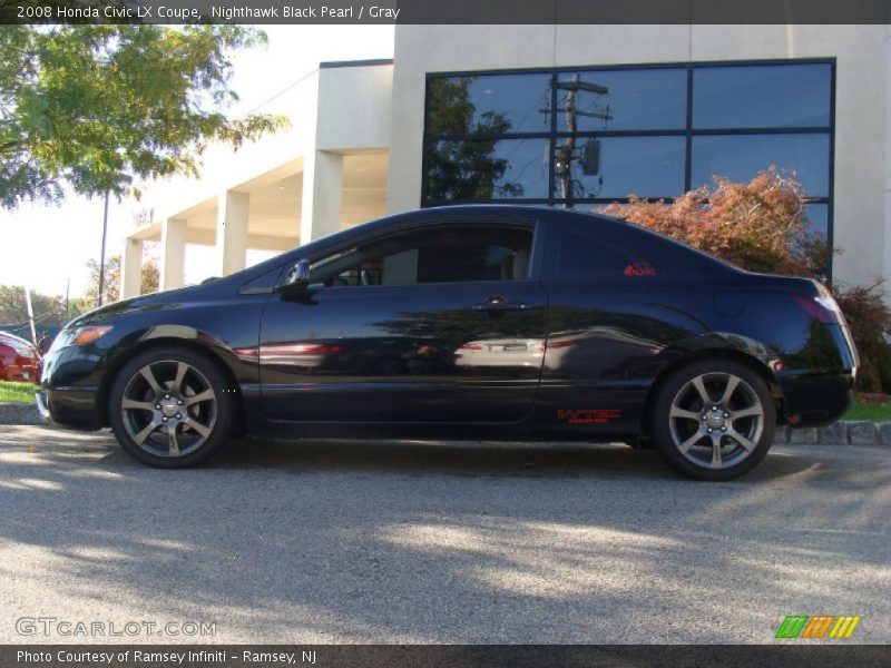 Nighthawk Black Pearl / Gray 2008 Honda Civic LX Coupe