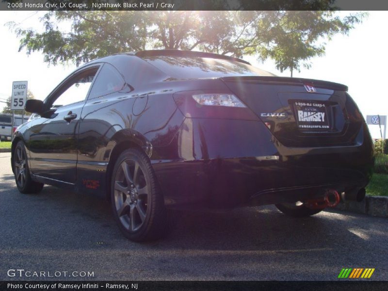 Nighthawk Black Pearl / Gray 2008 Honda Civic LX Coupe