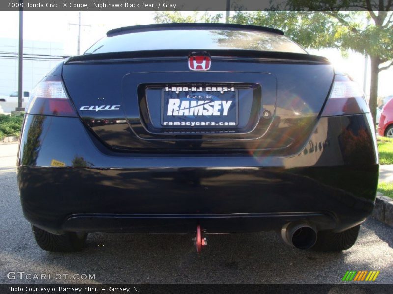 Nighthawk Black Pearl / Gray 2008 Honda Civic LX Coupe