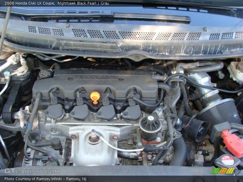 Nighthawk Black Pearl / Gray 2008 Honda Civic LX Coupe
