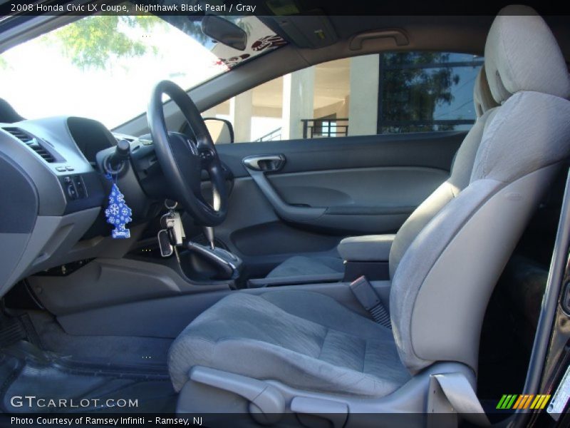 Nighthawk Black Pearl / Gray 2008 Honda Civic LX Coupe