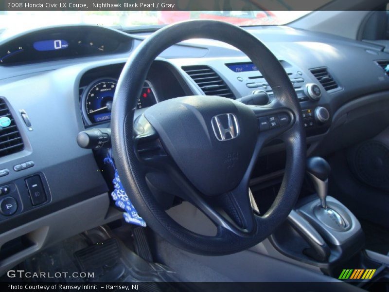Nighthawk Black Pearl / Gray 2008 Honda Civic LX Coupe