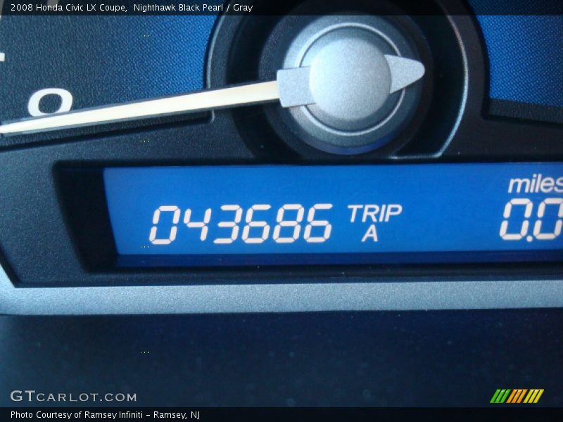 Nighthawk Black Pearl / Gray 2008 Honda Civic LX Coupe