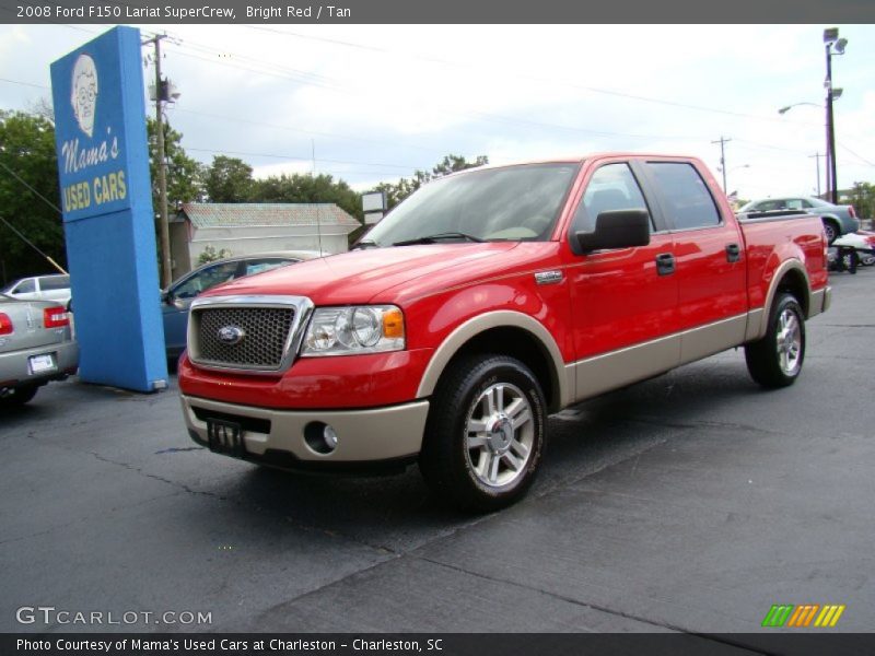 Bright Red / Tan 2008 Ford F150 Lariat SuperCrew