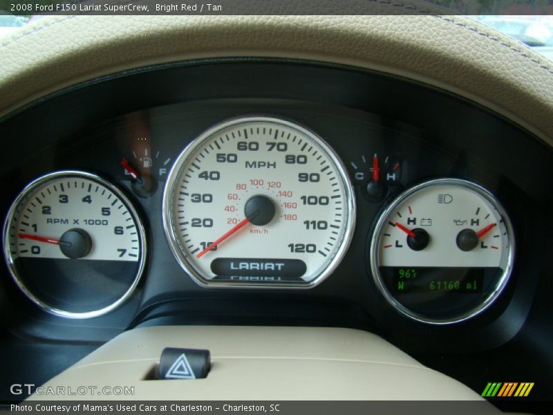 Bright Red / Tan 2008 Ford F150 Lariat SuperCrew