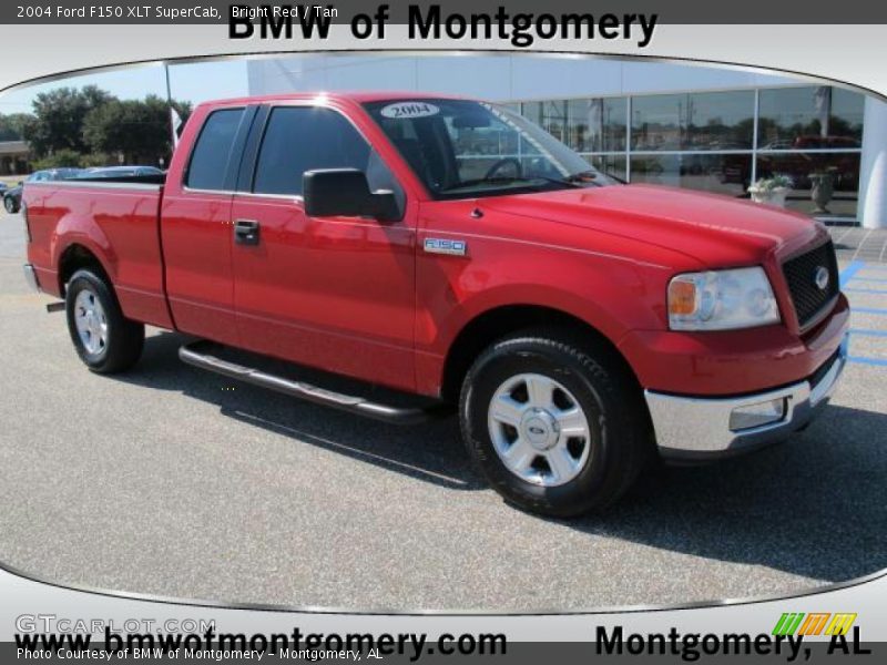 Bright Red / Tan 2004 Ford F150 XLT SuperCab