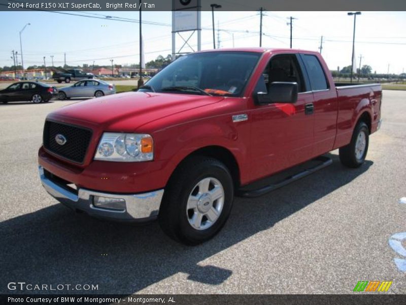 Bright Red / Tan 2004 Ford F150 XLT SuperCab