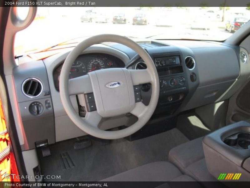 Bright Red / Tan 2004 Ford F150 XLT SuperCab