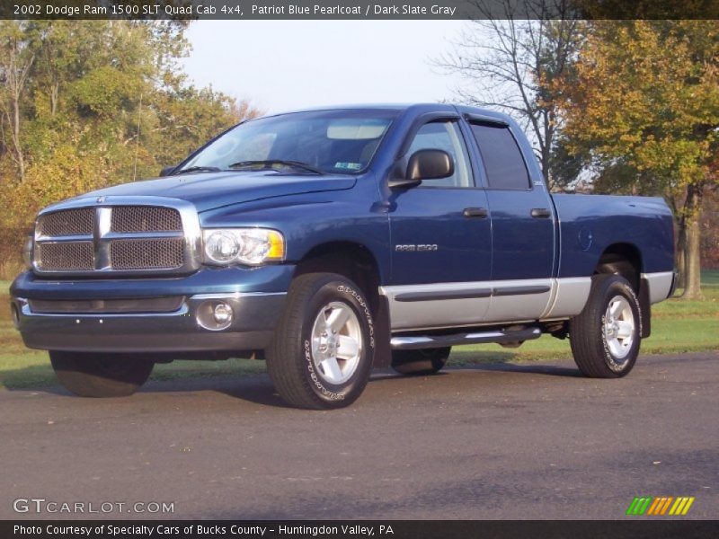 Patriot Blue Pearlcoat / Dark Slate Gray 2002 Dodge Ram 1500 SLT Quad Cab 4x4