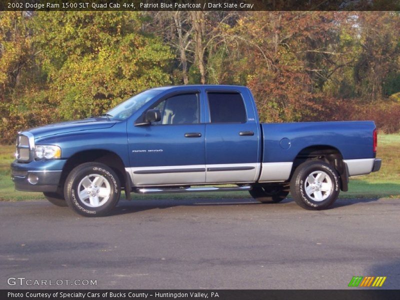 Patriot Blue Pearlcoat / Dark Slate Gray 2002 Dodge Ram 1500 SLT Quad Cab 4x4