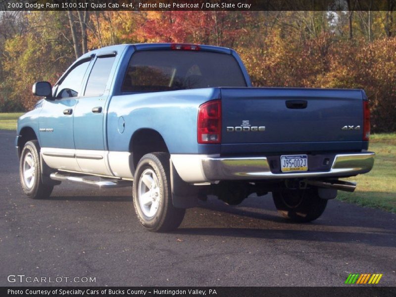 Patriot Blue Pearlcoat / Dark Slate Gray 2002 Dodge Ram 1500 SLT Quad Cab 4x4