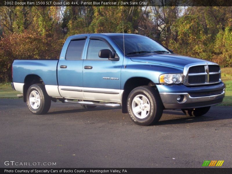 Patriot Blue Pearlcoat / Dark Slate Gray 2002 Dodge Ram 1500 SLT Quad Cab 4x4