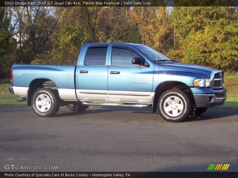 Patriot Blue Pearlcoat / Dark Slate Gray 2002 Dodge Ram 1500 SLT Quad Cab 4x4