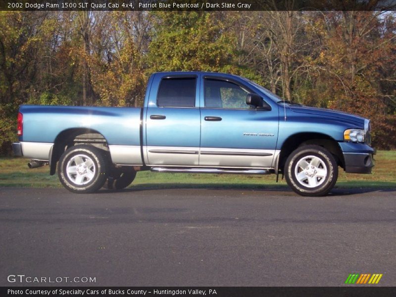 Patriot Blue Pearlcoat / Dark Slate Gray 2002 Dodge Ram 1500 SLT Quad Cab 4x4