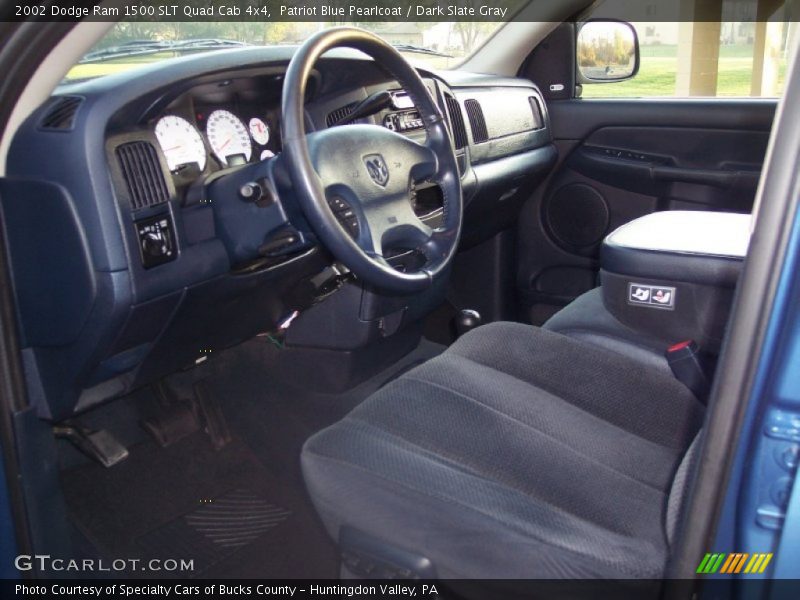 Patriot Blue Pearlcoat / Dark Slate Gray 2002 Dodge Ram 1500 SLT Quad Cab 4x4