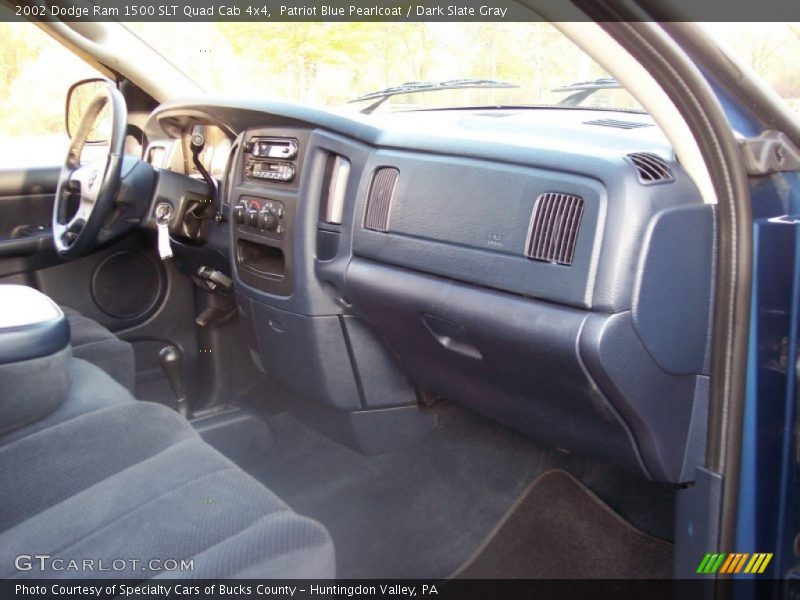 Patriot Blue Pearlcoat / Dark Slate Gray 2002 Dodge Ram 1500 SLT Quad Cab 4x4