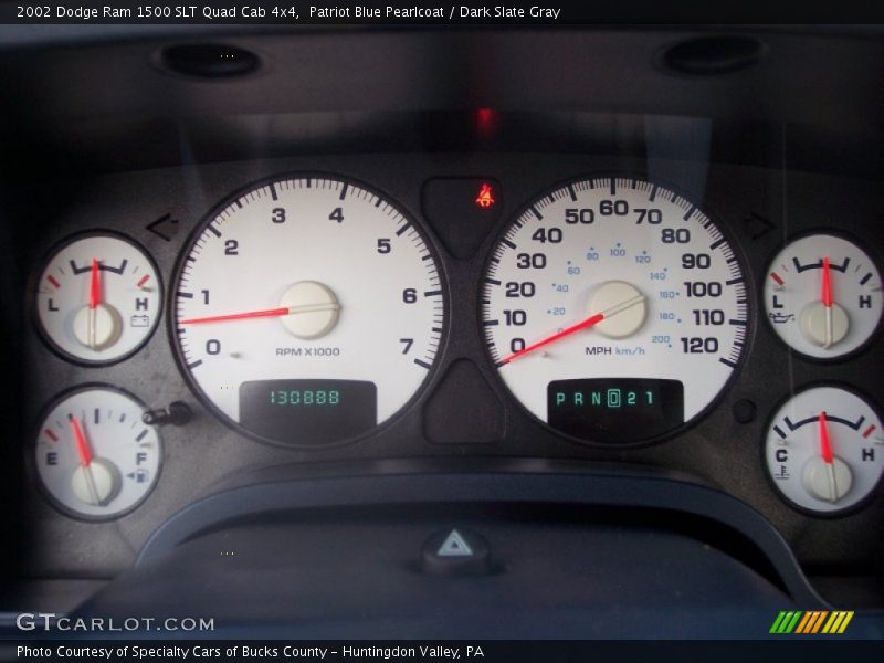 Patriot Blue Pearlcoat / Dark Slate Gray 2002 Dodge Ram 1500 SLT Quad Cab 4x4