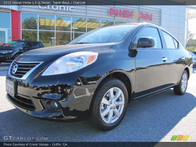 Super Black / Charcoal 2012 Nissan Versa 1.6 SL Sedan