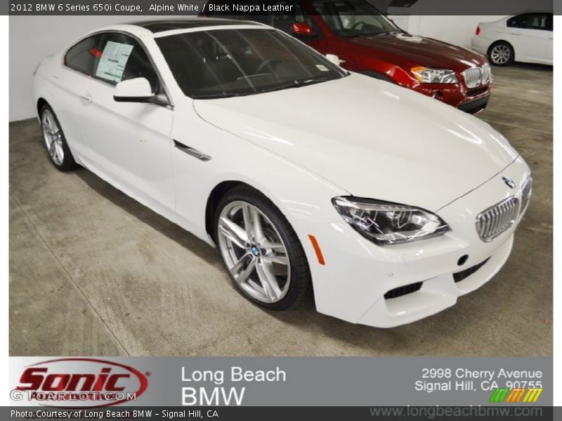 Alpine White / Black Nappa Leather 2012 BMW 6 Series 650i Coupe