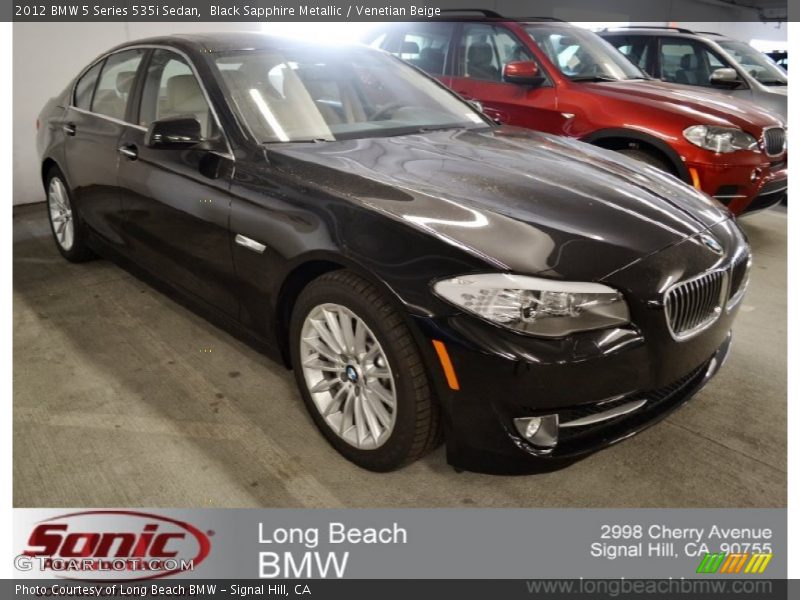 Black Sapphire Metallic / Venetian Beige 2012 BMW 5 Series 535i Sedan