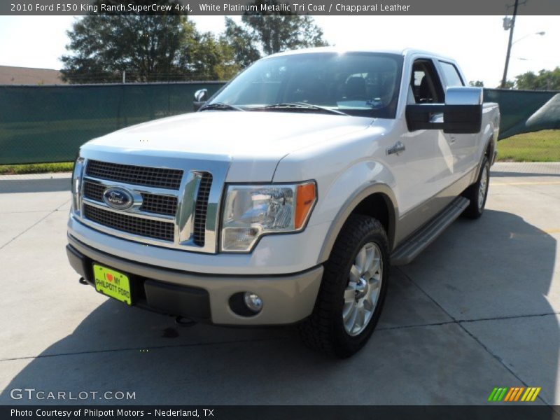 White Platinum Metallic Tri Coat / Chapparal Leather 2010 Ford F150 King Ranch SuperCrew 4x4