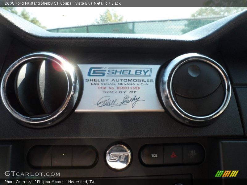 Info Tag of 2008 Mustang Shelby GT Coupe