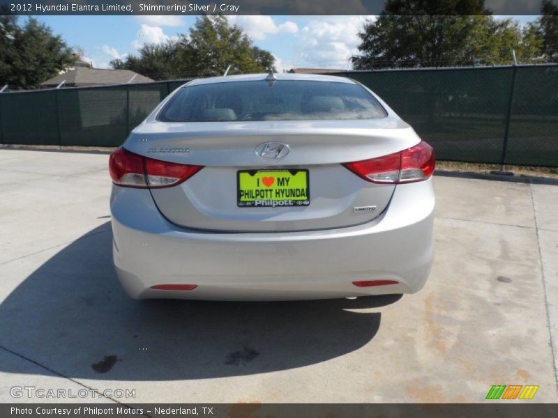 Shimmering Silver / Gray 2012 Hyundai Elantra Limited
