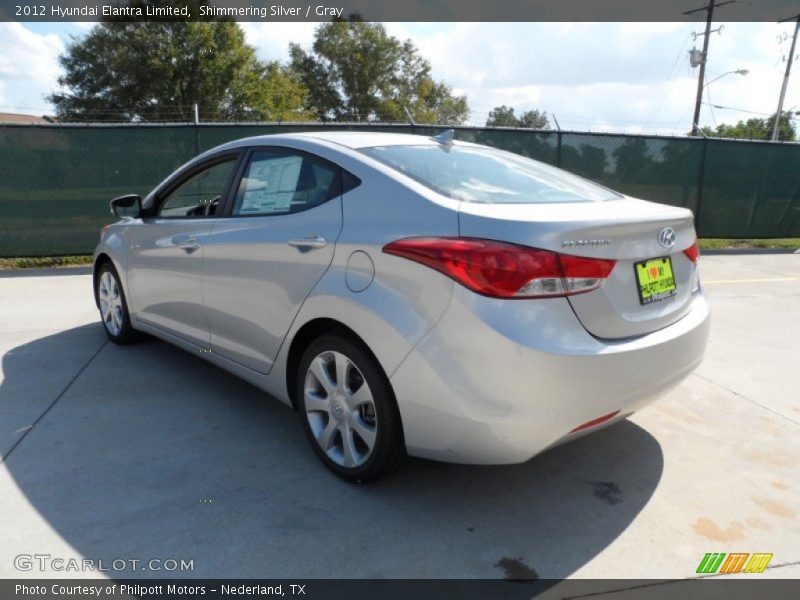 Shimmering Silver / Gray 2012 Hyundai Elantra Limited