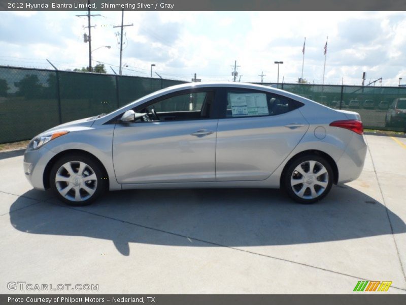 Shimmering Silver / Gray 2012 Hyundai Elantra Limited