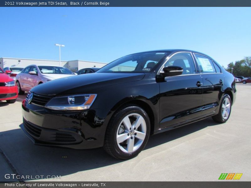Black / Cornsilk Beige 2012 Volkswagen Jetta TDI Sedan