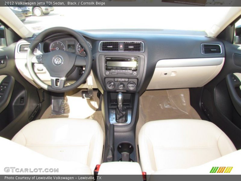 Black / Cornsilk Beige 2012 Volkswagen Jetta TDI Sedan