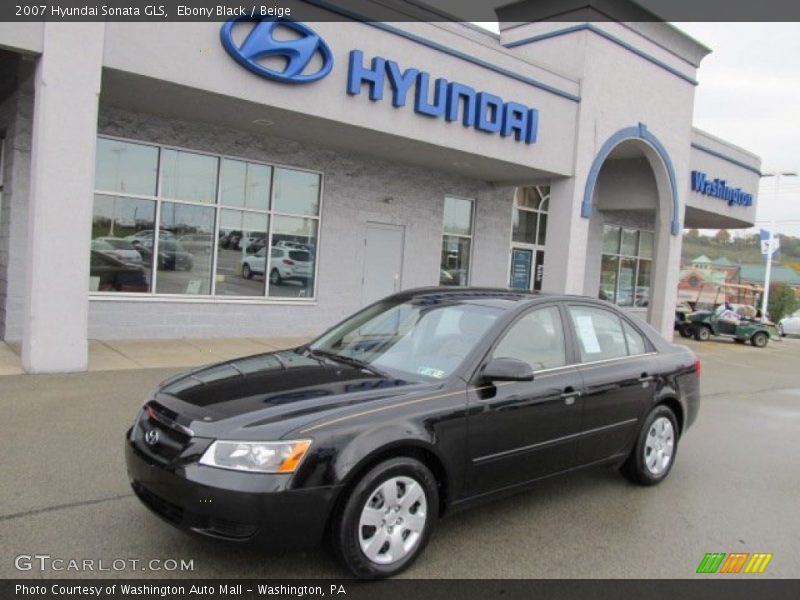 Ebony Black / Beige 2007 Hyundai Sonata GLS