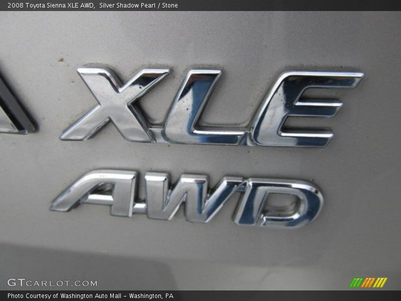 Silver Shadow Pearl / Stone 2008 Toyota Sienna XLE AWD