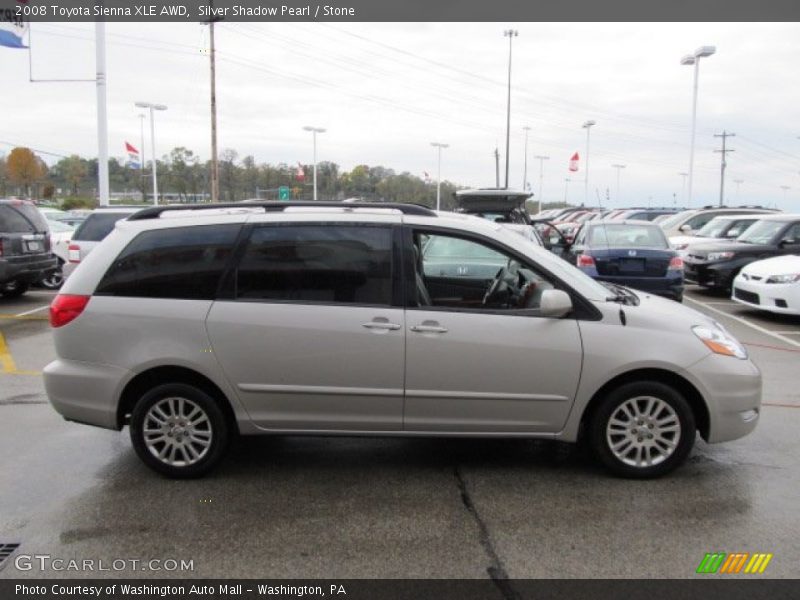 Silver Shadow Pearl / Stone 2008 Toyota Sienna XLE AWD