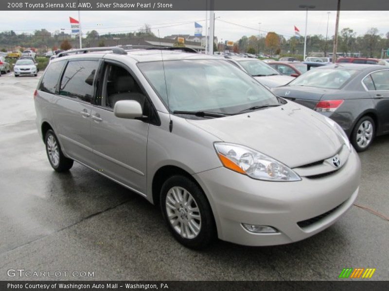 Silver Shadow Pearl / Stone 2008 Toyota Sienna XLE AWD