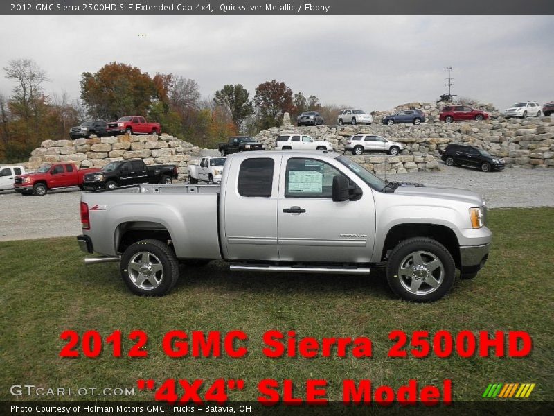 Quicksilver Metallic / Ebony 2012 GMC Sierra 2500HD SLE Extended Cab 4x4