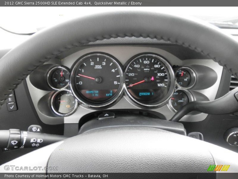 Quicksilver Metallic / Ebony 2012 GMC Sierra 2500HD SLE Extended Cab 4x4